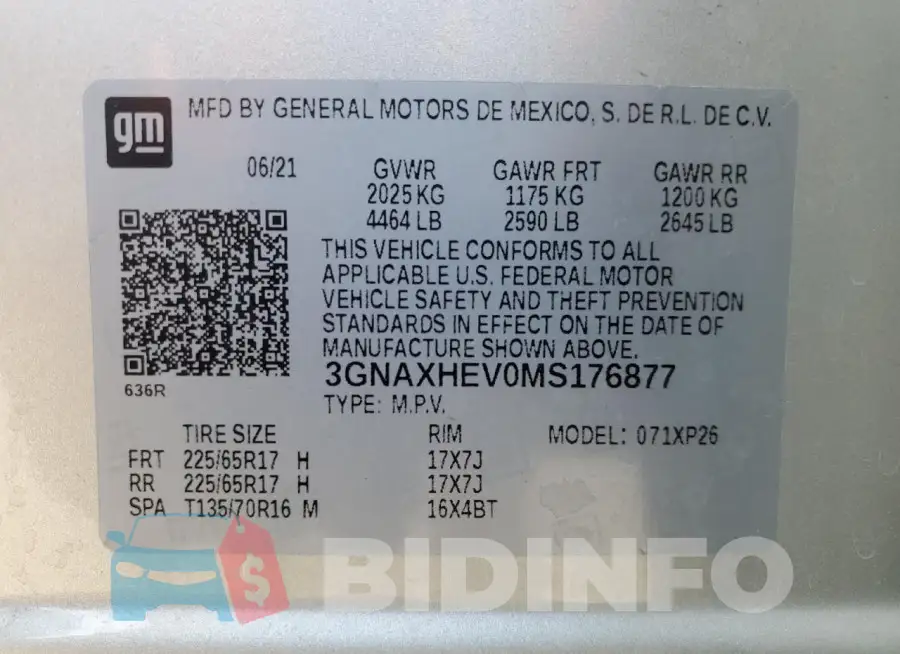 3GNAXHEV0MS176877 Photo# 14