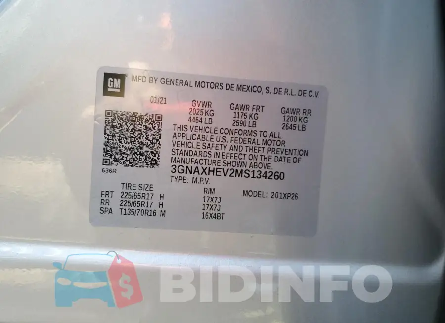 3GNAXHEV2MS134260 Photo# 14