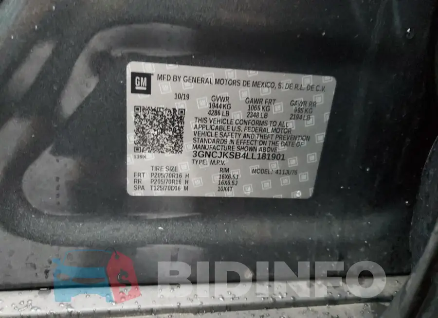 3GNCJKSB4LL181901 Photo# 12