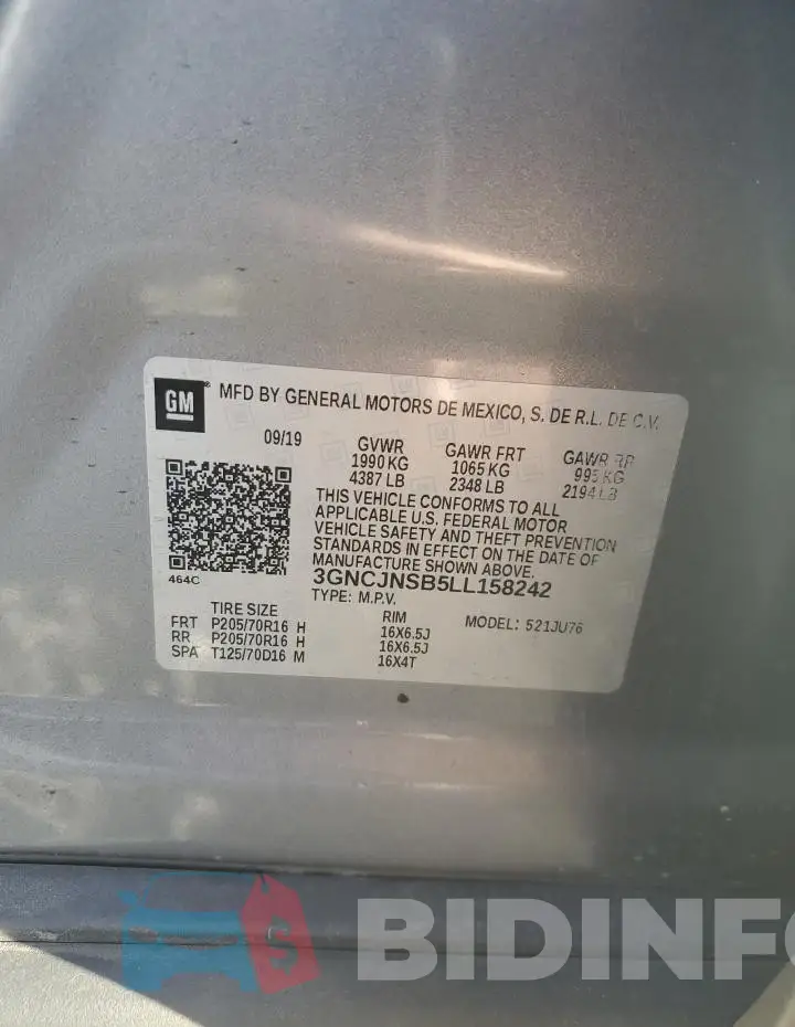 3GNCJNSB5LL158242 Photo# 13