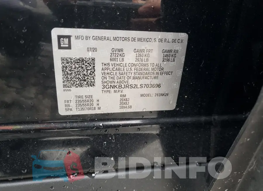 3GNKBJRS2LS703696 Photo# 13