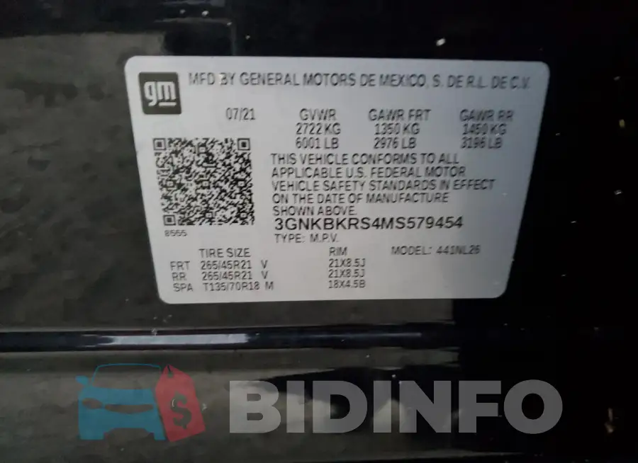 3GNKBKRS4MS579454 Photo# 14