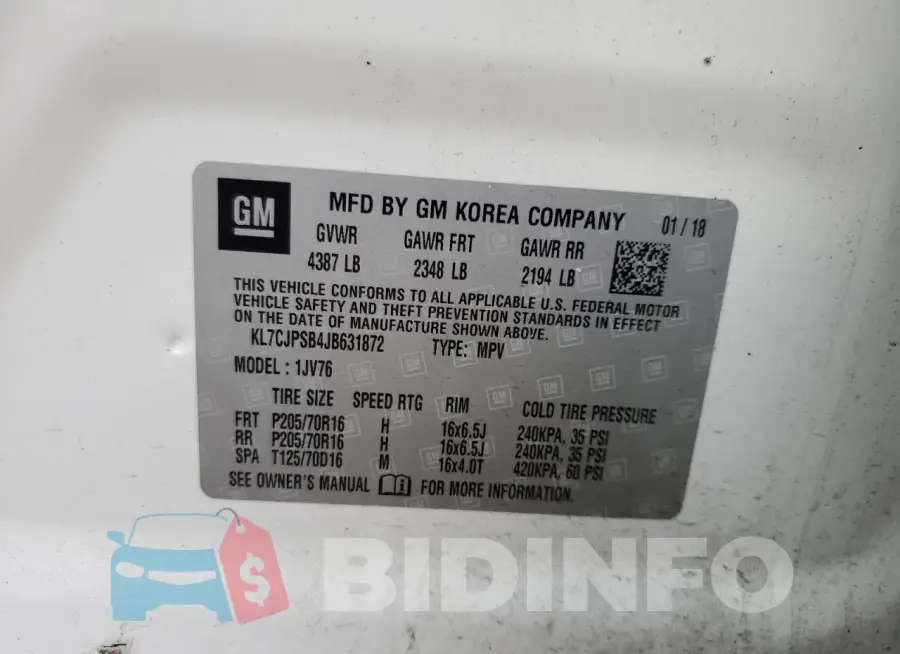 KL7CJPSB4JB631872 Photo# 13