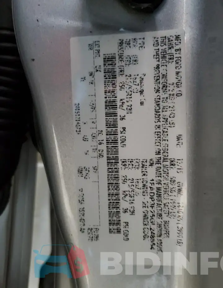 1FADP3F25GL248654 Photo# 13