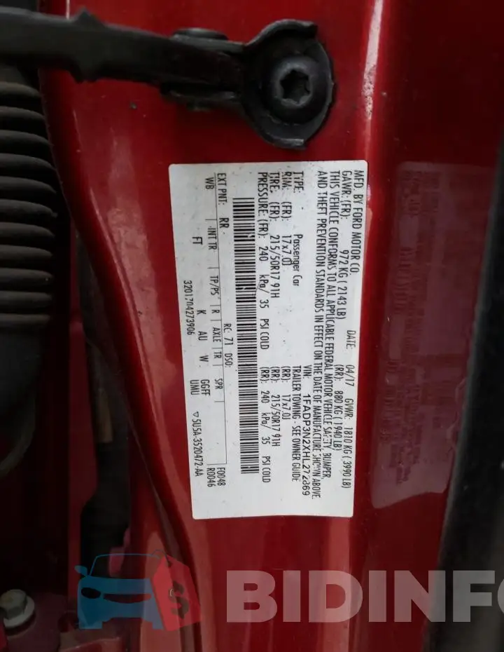 1FADP3N2XHL272869 Photo# 12