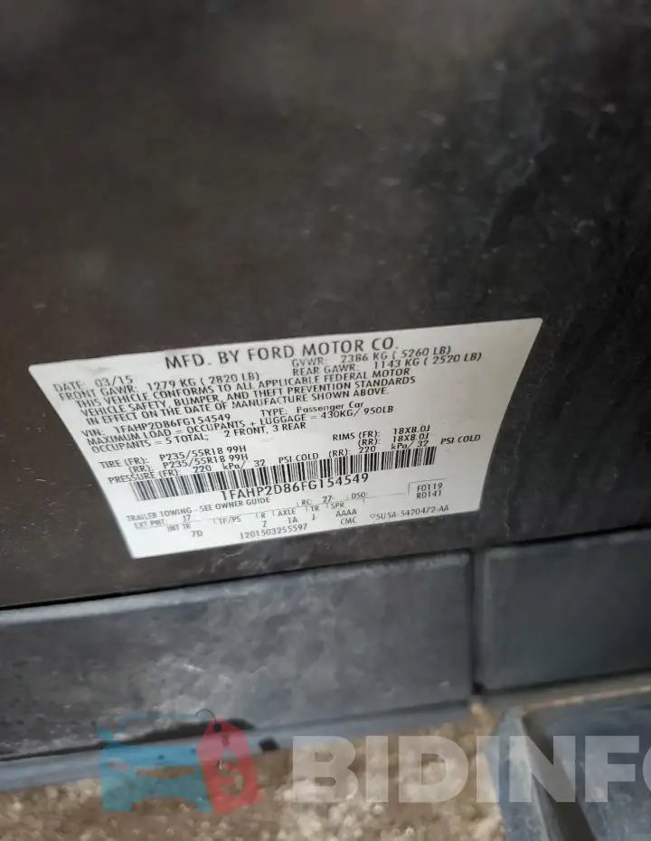 1FAHP2D86FG154549 Photo# 12