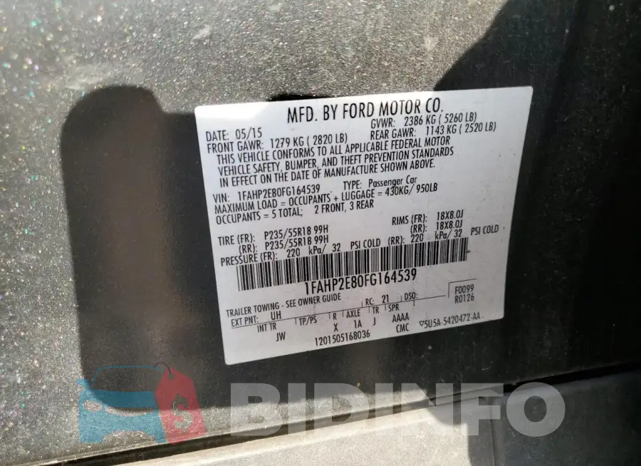 1FAHP2E80FG164539 Photo# 13