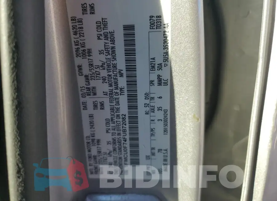 1FMCU0F74FUB72082 Photo# 13