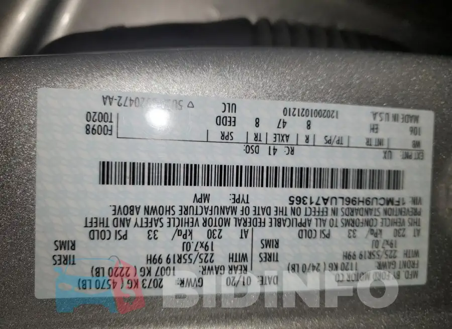 1FMCU9H96LUA71365 Photo# 12