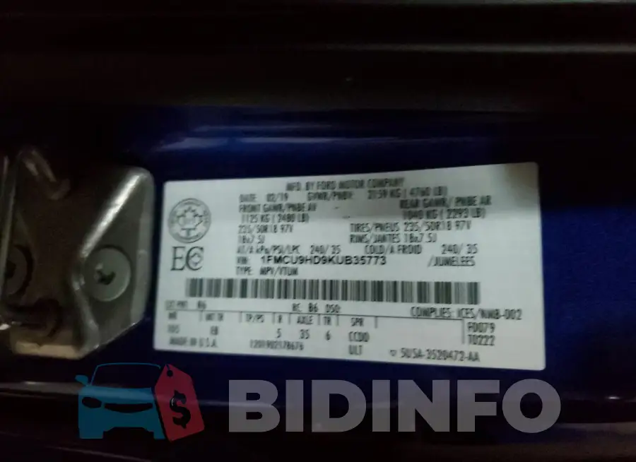 1FMCU9HD9KUB35773 Photo# 13