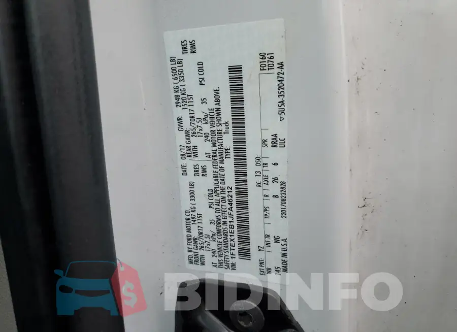 1FTEX1EB1JFA46212 Photo# 12