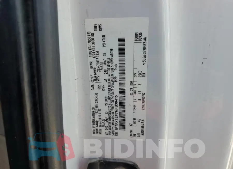 1FTFX1EF7HFB39415 Photo# 12