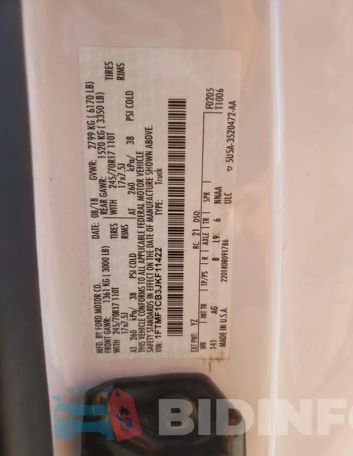 1FTMF1CB3JKF11422 Photo# 12