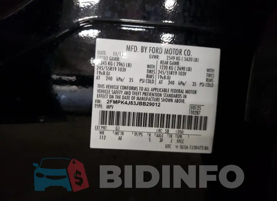 2FMPK4J83JBB29012 Photo# 14