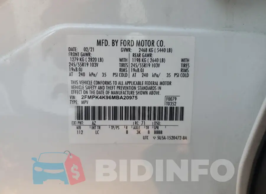 2FMPK4K96MBA20975 Photo# 13