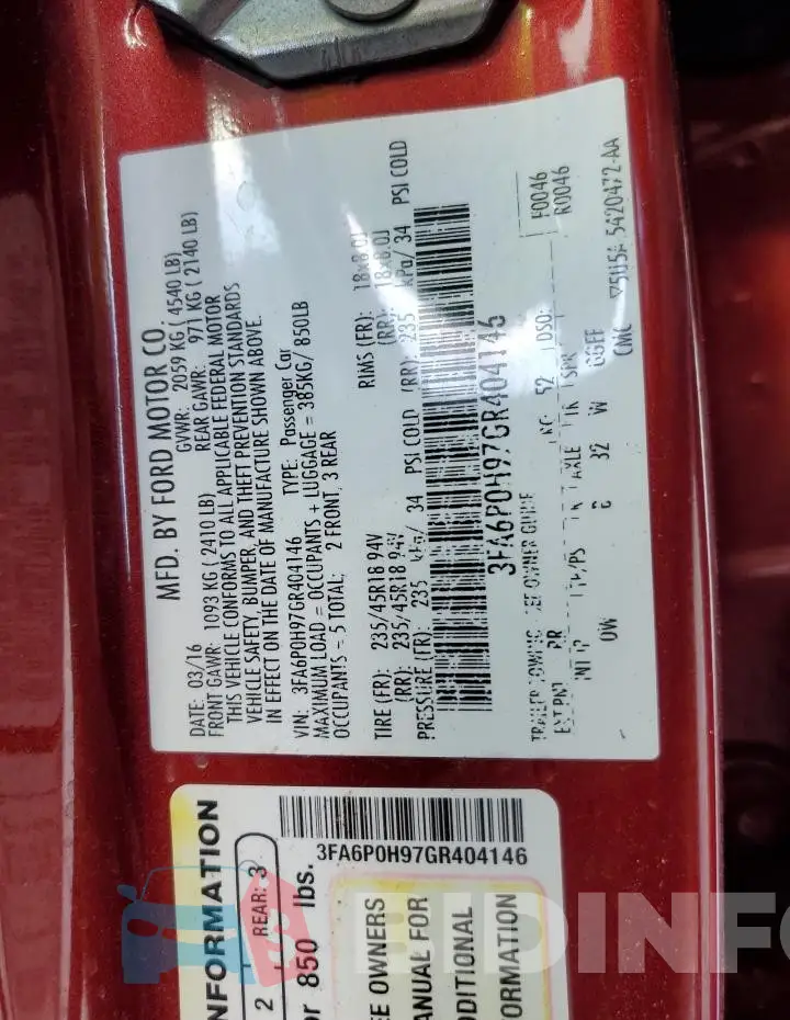 3FA6P0H97GR404146 Photo# 13