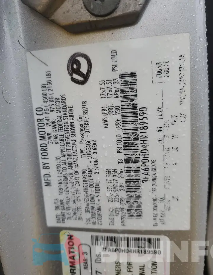3FA6P0HD4HR189590 Photo# 12