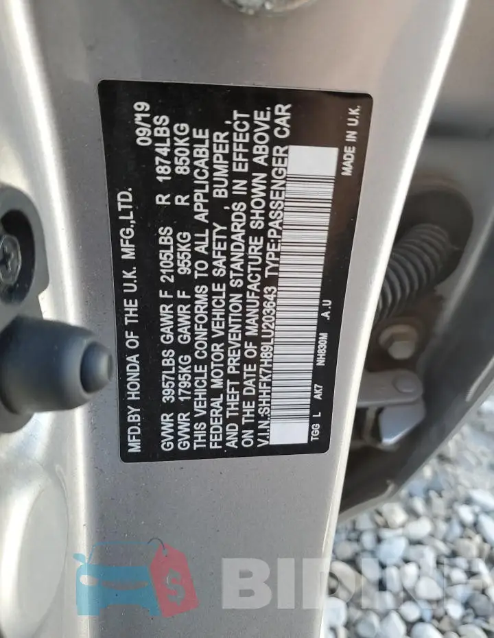 SHHFK7H89LU203643 Photo# 12