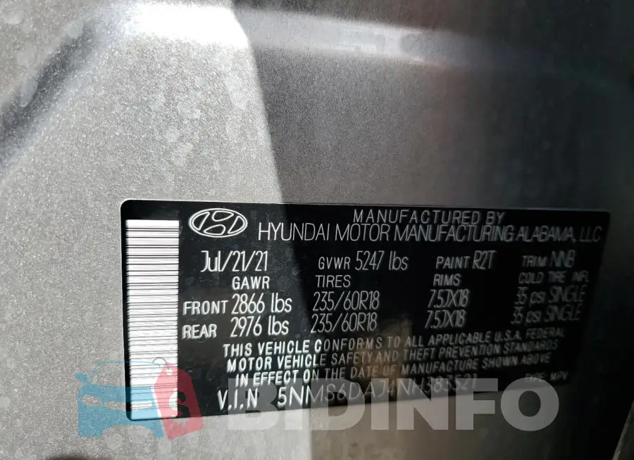 5NMS6DAJ4NH383521 Photo# 13