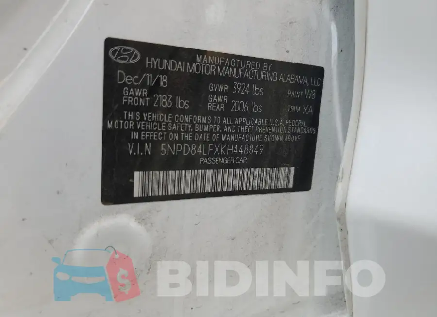5NPD84LFXKH448849 Photo# 12