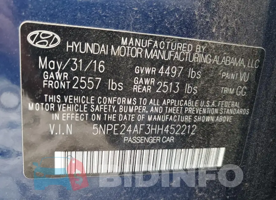 5NPE24AF3HH452212 Photo# 12