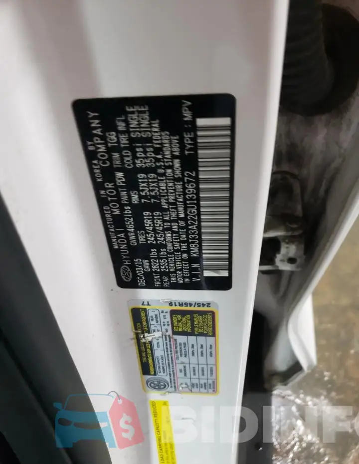 KM8J33A22GU139672 Photo# 12