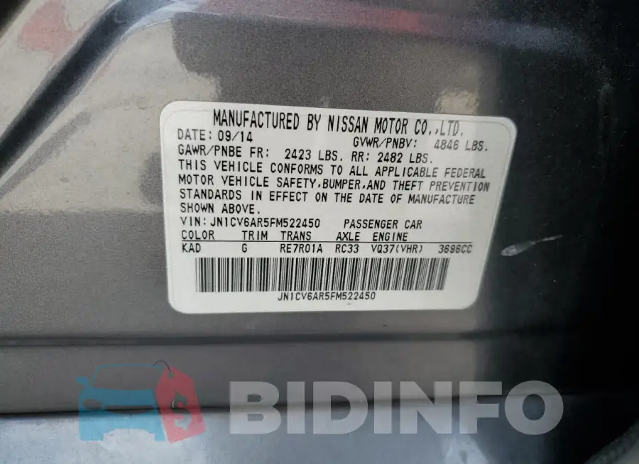 JN1CV6AR5FM522450 Photo# 12