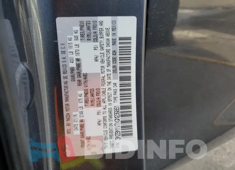 3MZBM1V7XGM239861 Photo# 12