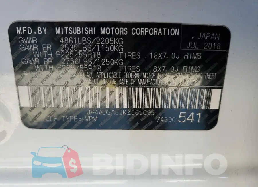 JA4AD2A38KZ005095 Photo# 12