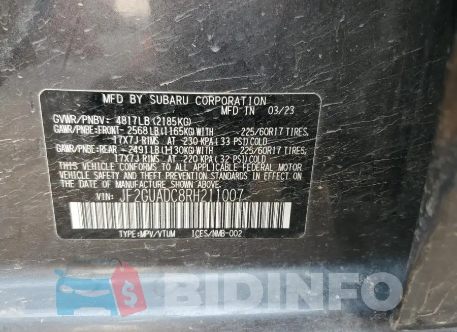 JF2GUADC8RH211007 Photo# 14
