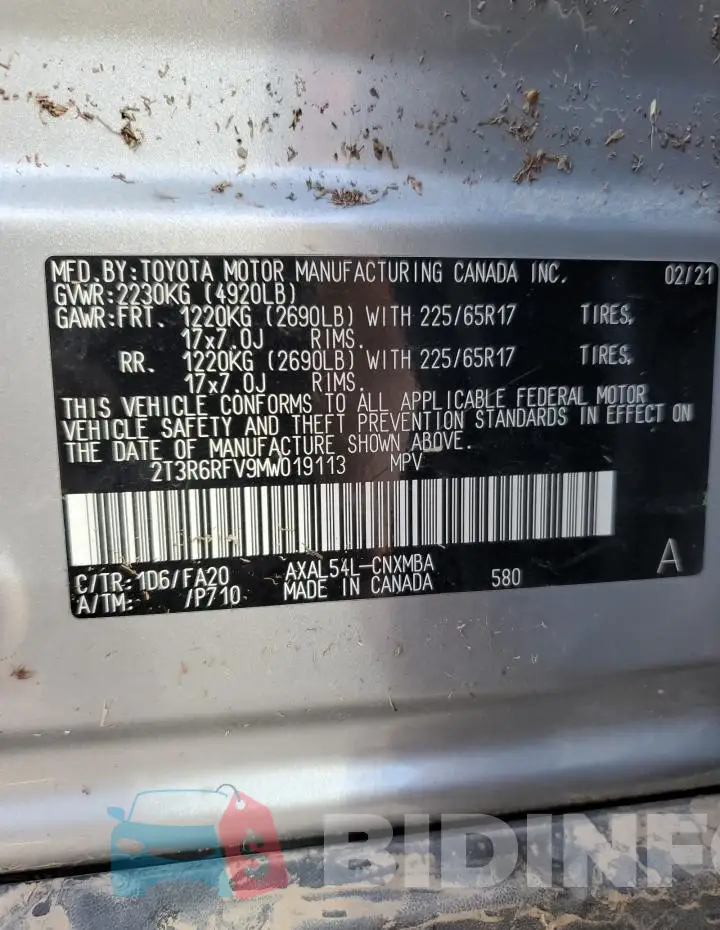 2T3R6RFV9MW019113 Photo# 14