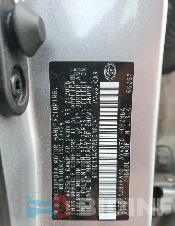 4T1C11AK7RU918247 Photo# 12