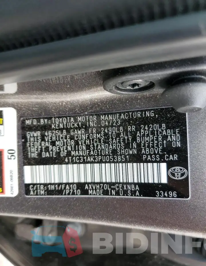4T1C31AK3PU053851 Photo# 13