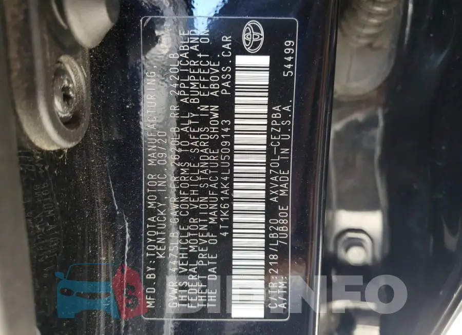 4T1K61AK4LU509143 Photo# 13