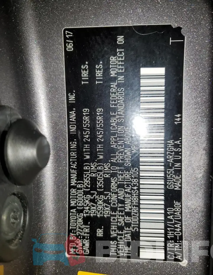 5TDDZRFH8HS438105 Photo# 14
