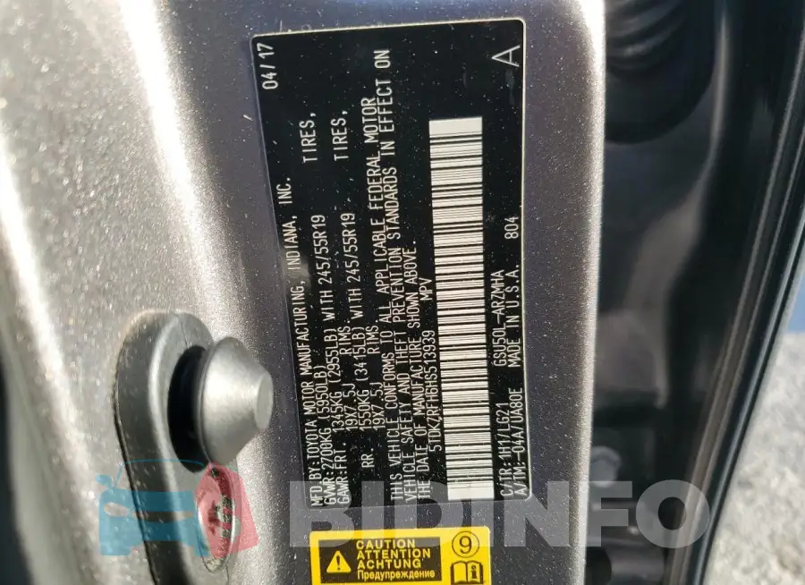 5TDKZRFH6HS513939 Photo# 13