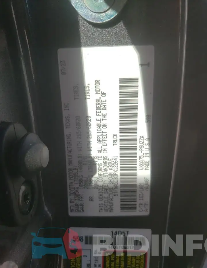 5TFNA5DB3PX122641 Photo# 13