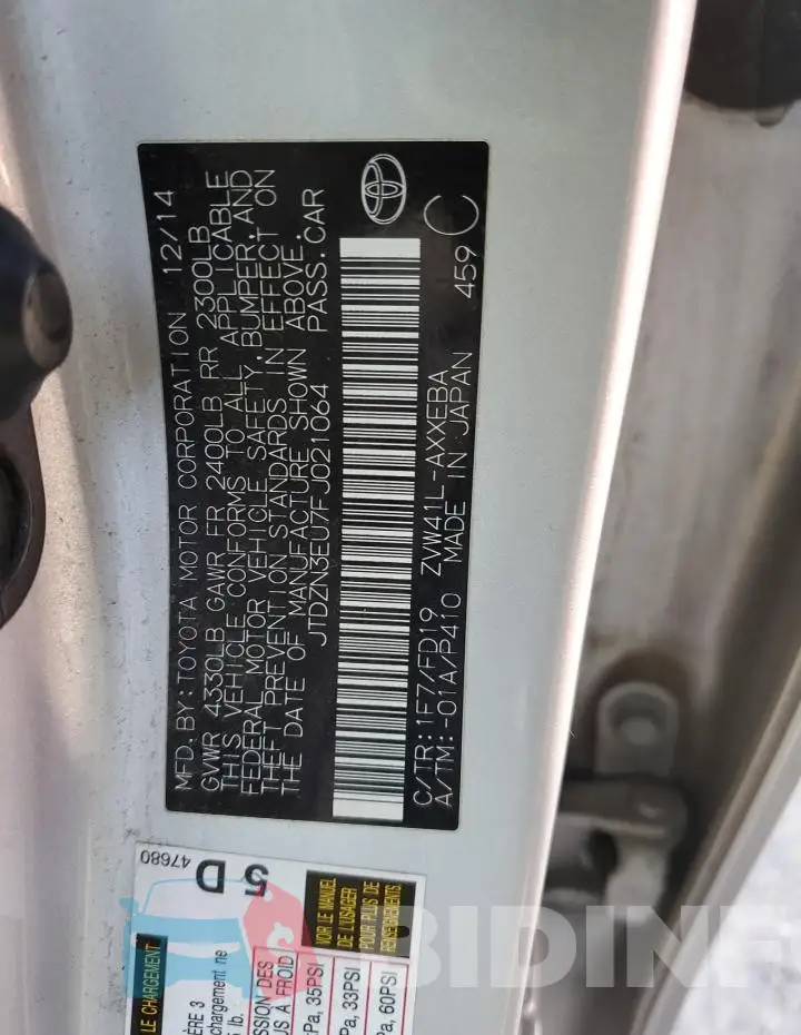 JTDZN3EU7FJ021064 Photo# 12