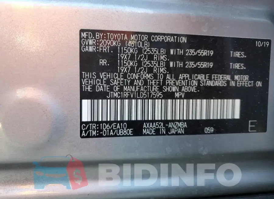JTMC1RFV1LD517595 Photo# 13