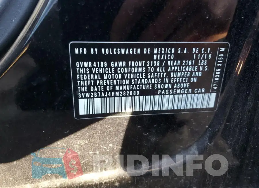 3VW2B7AJ4HM282880 Photo# 12