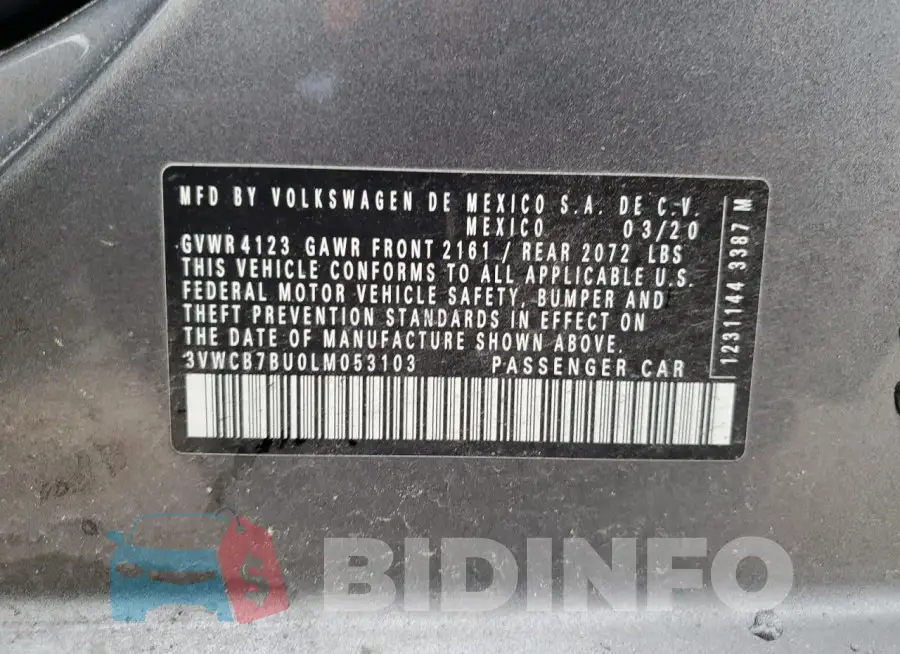 3VWCB7BU0LM053103 Photo# 12