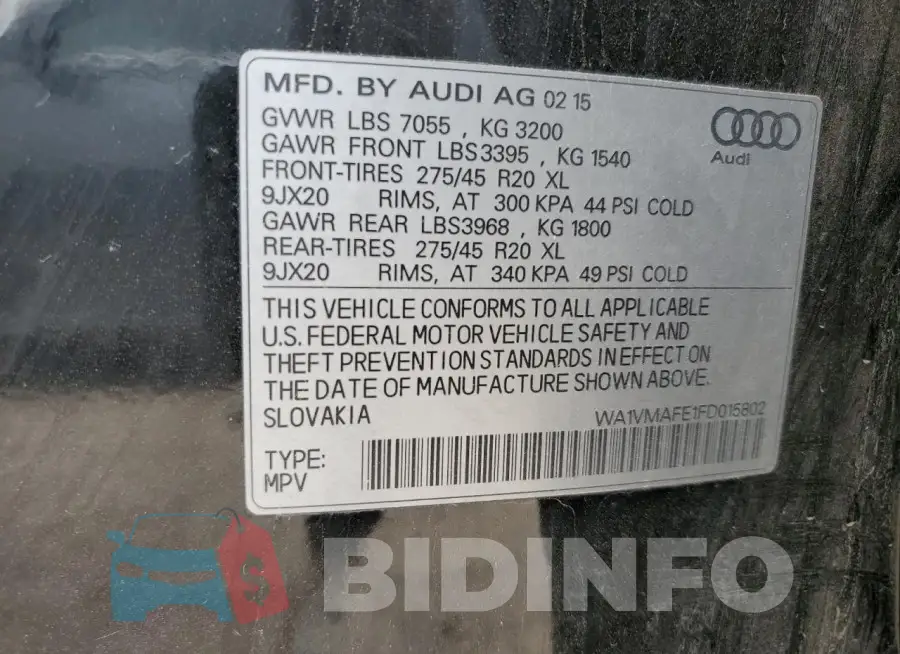 WA1VMAFE1FD015802 Photo# 13