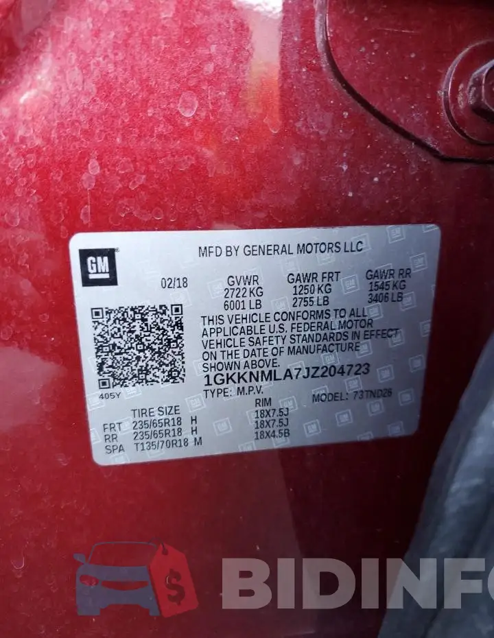 1GKKNMLA7JZ204723 Photo# 14