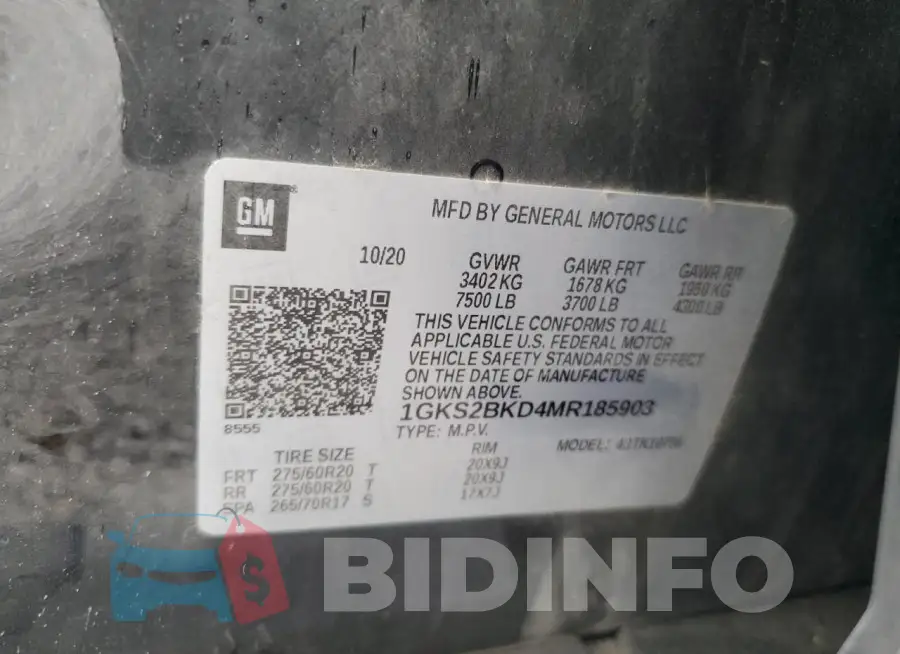 1GKS2BKD4MR185903 Photo# 12