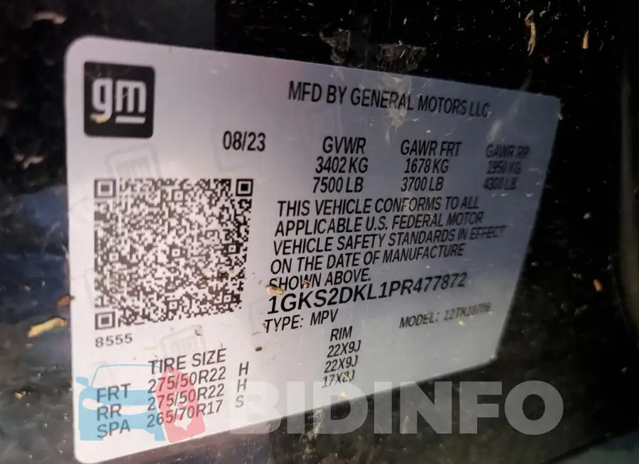 1GKS2DKL1PR477872 Photo# 13