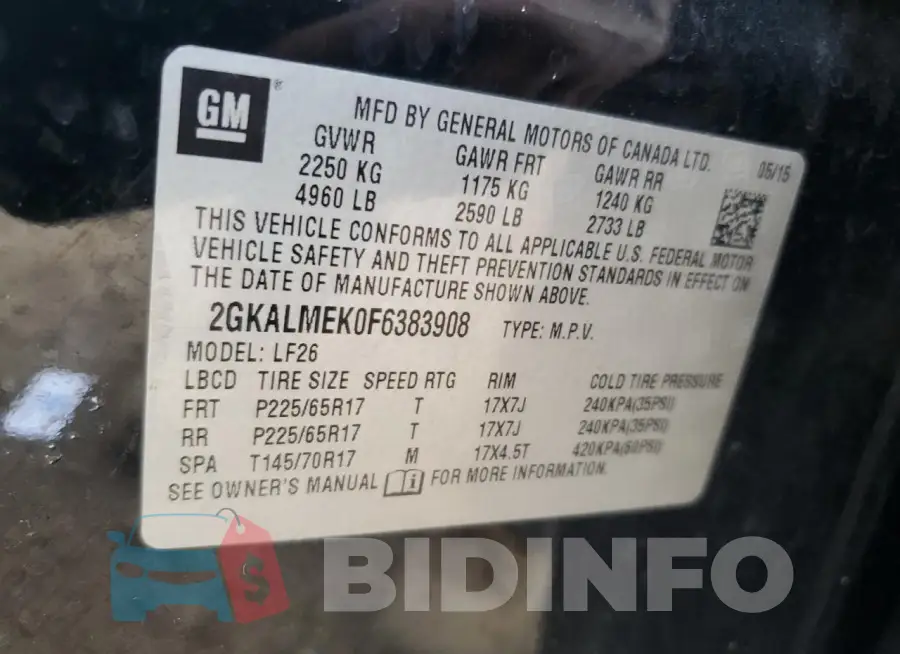 2GKALMEK0F6383908 Photo# 12