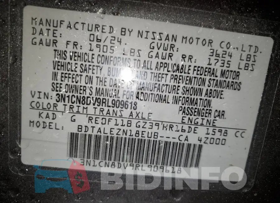 3N1CN8DV9RL909618 Photo# 12