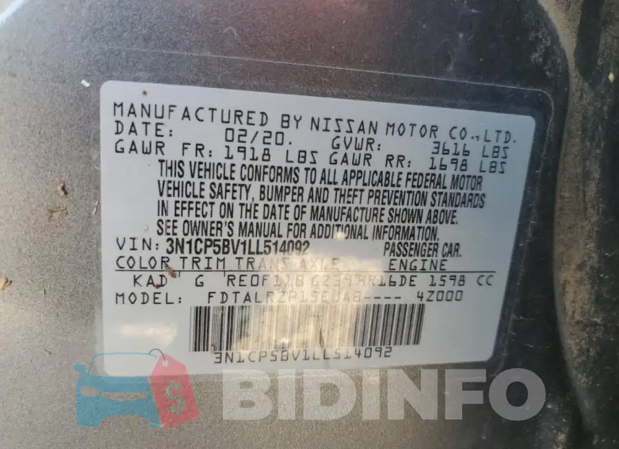 3N1CP5BV1LL514092 Photo# 13