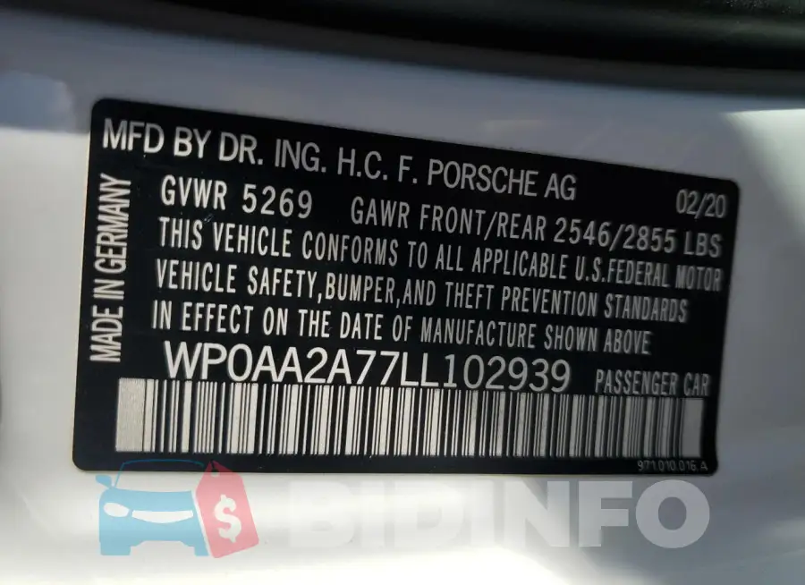 WP0AA2A77LL102939 Photo# 13