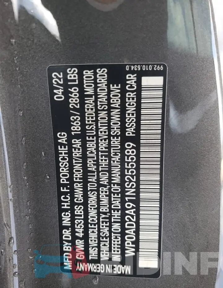 WP0AD2A91NS255589 Photo# 12
